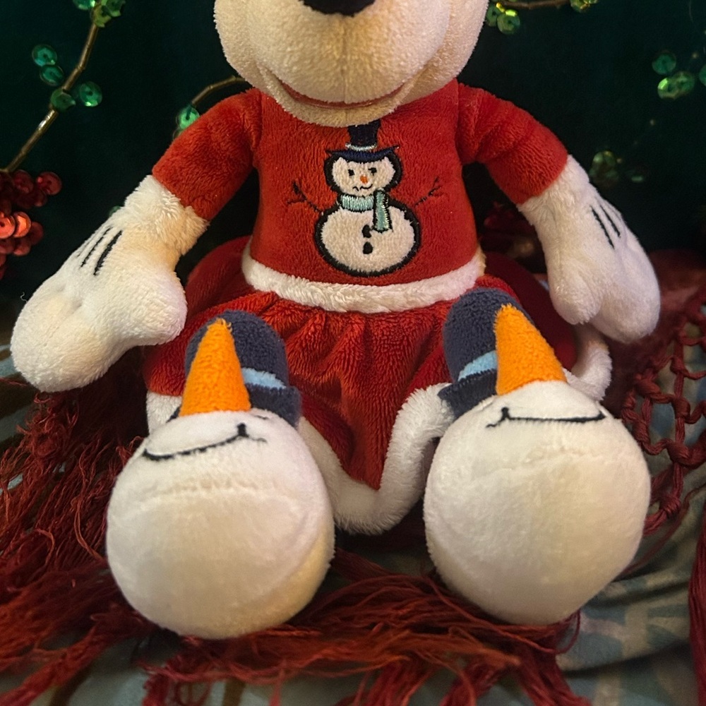 🏰RARE Minnie Mouse Snowman 2011 Disney Plush Christmas Decor🎄🧸 - Picture 7 of 9